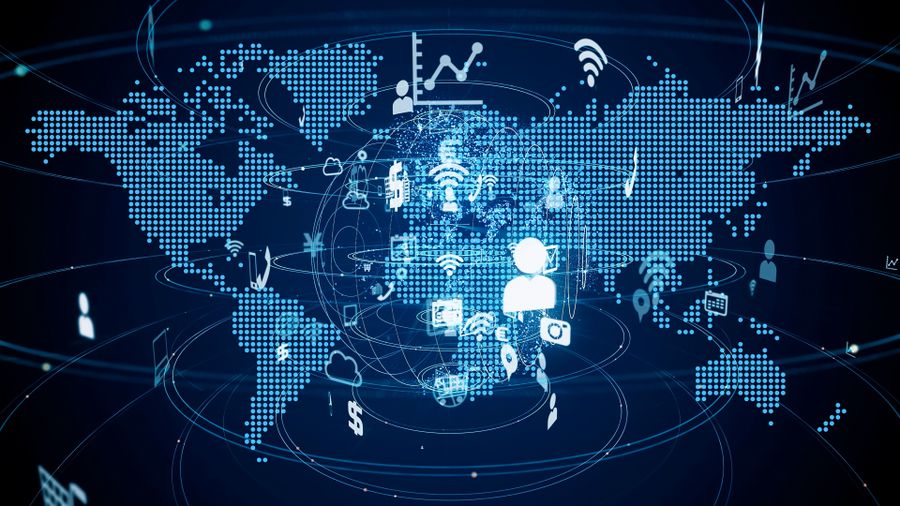 Digital image of the map of the world